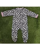 Premium Cotton - Full Front Zip Footed Sleep Suit (Black,White)