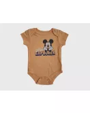 Baby Bodysuit Starter Set, Light Orange, Light Grey, Fashion Mickey Mouse Print