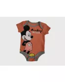 Baby Bodysuit Starter Set, Orange, Grey , Fashion Mickey Mouse Print