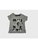 Baby Bodysuit Starter Set, Black, Light Grey, Fashion Mickey Mouse Print