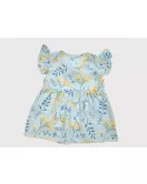 Baby Ruffle Sleeve Dress - Baby Blue Colour, Fashion Flower Print