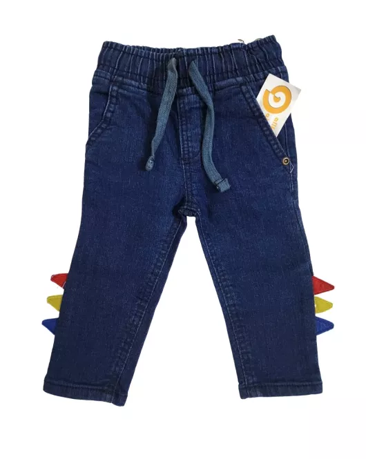 Baby Jeans - Stretch Denim, Elasticated Waist, Dark Blue