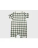 Baby Romper Short Sleeve, Light Green Colour- Fashion Checker Print