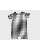 Baby Romper Short Sleeve, Black White Colour- Fashion Checker Print