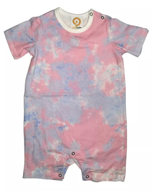 Baby Romper Short Sleeve, Pink Blue Colour- Fashion Floral Print