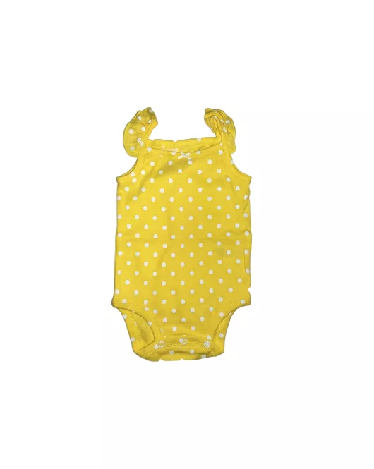 Baby Romper Ruffle Sleeveless, Unmellow Yellow, Fashion Dotted Print