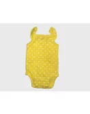 Baby Romper Ruffle Sleeveless, Unmellow Yellow, Fashion Dotted Print