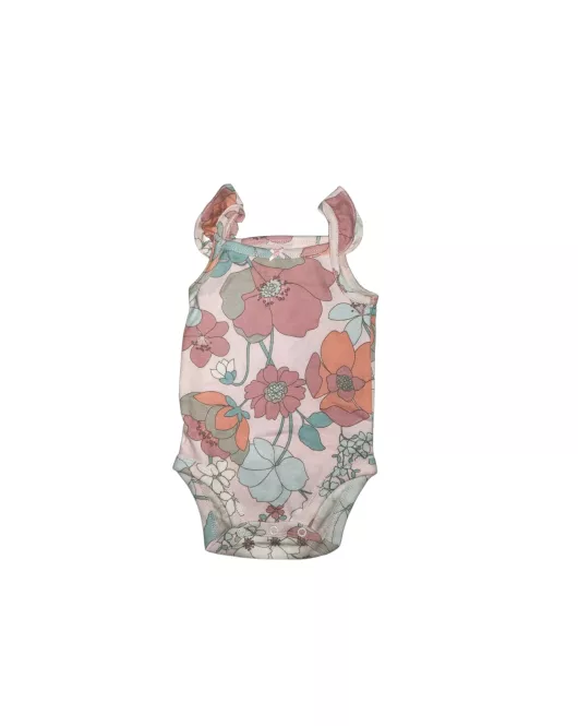 Baby Romper Ruffle Sleeveless, Cherry Blossom Pink, Fashion Flower Print