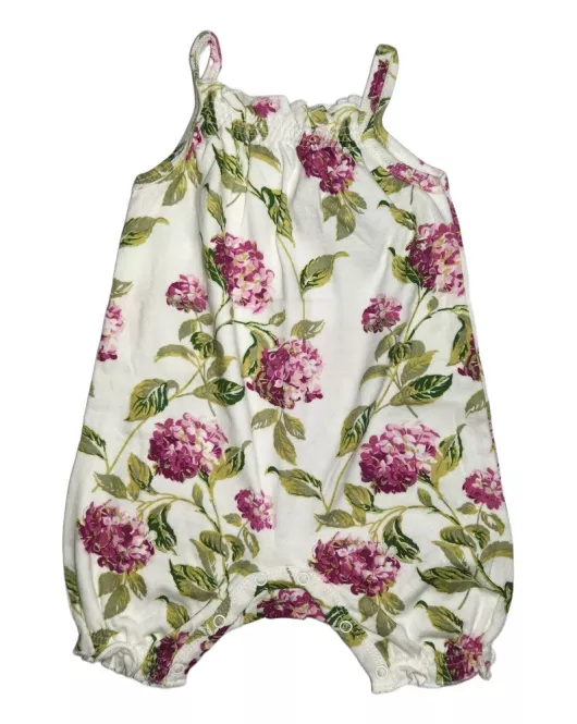 Baby Romper Sleeveless, Mint Cream Colour, Fashion Flower Print