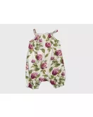 Baby Romper Sleeveless, Mint Cream Colour, Fashion Flower Print