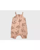 Baby Romper Sleeveless, Melon Colour, Fashion Flower Print