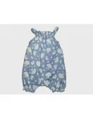 Baby Romper Sleeveless, Light Blue Colour, Fashion Flower Print