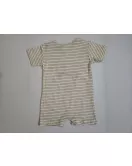 Baby Romper Short Sleeve Mixed Stripe, Yellow, White - Fashion Mickey Mouse Print