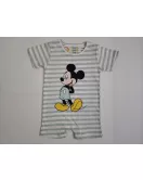 Baby Romper Short Sleeve Mixed Stripe, Green, White - Fashion Mickey Mouse Print