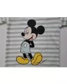 Baby Romper Short Sleeve Mixed Stripe, Green, White - Fashion Mickey Mouse Print