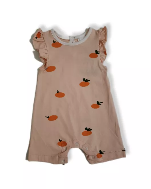 Baby Romper Ruffle Sleeveless, Light Orange