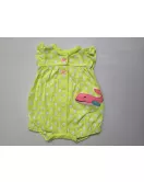 Baby Romper Ruffle Sleeve Button-up , White Colour Dotted,Green, Cartoon Embroidery