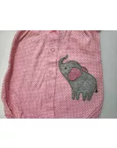 Baby Romper Short Sleeve Button-up , Pink, Cartoon Sewing Patch