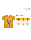 Baby Round Neck T-Shirt , Yellow, Fashion Cocomelon Print