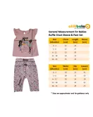 Baby Ruffle Short Sleeve and Pant Set , Pink , Fashion Disney Print