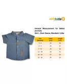 Baby Short Sleeve , Mandarin Collar - Sky Blue