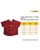 Baby Short Sleeve , Mandarin Collar - Maroon