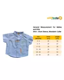 Baby Short Sleeve , Mandarin Collar - White