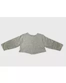 Baby Long Sleeve Crop Top Cardigan, Grey , Fashion Bee Embroidery