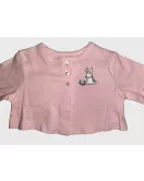 Baby Long Sleeve Crop Top Cardigan, Pink Colour , Fashion Rabbit Embroidery