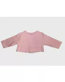 Baby Long Sleeve Crop Top Cardigan, Pink Colour , Fashion Rabbit Embroidery