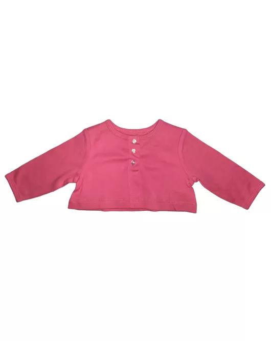 Baby Long Sleeve Crop Top Cardigan, Pink Colour