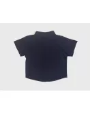 Baby Short Sleeve , Mandarin Collar - Dark Blue