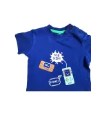 Baby Round Neck T-Shirt , Cerulean Blue, Fashion Gadget Print