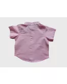 Baby Short Sleeve , Mandarin Collar - Pink