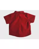 Baby Short Sleeve , Mandarin Collar - Maroon