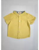 Baby Short Sleeve , Mandarin Collar - Yellow