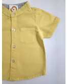 Baby Short Sleeve , Mandarin Collar - Yellow