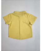 Baby Short Sleeve , Mandarin Collar - Yellow