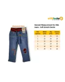 Jeans - Stretch Denim, Elasticated Waist, Light Blue, Spiderman Embroidery