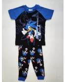 Short Sleeve Pyjama Set - Black,Blue Colour with Fashion Sonic Print