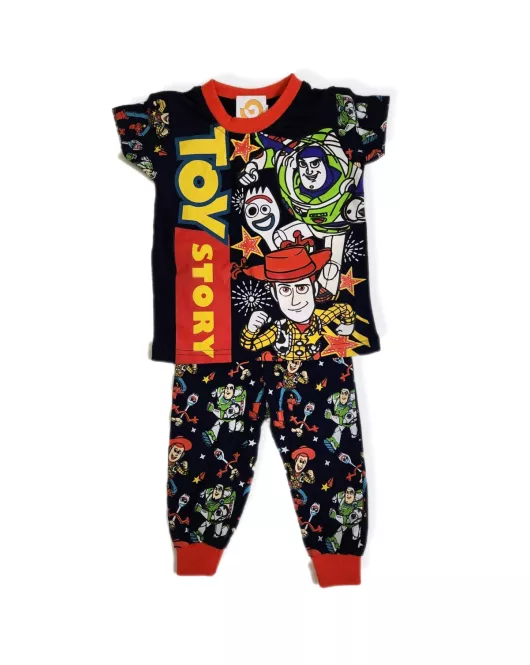 Short Sleeve Pyjama Set - Black Colour with Fashion Toy Story Print