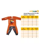 Long Sleeve Pyjama Set - Orange,Grey Colour with Fashion Naruto Print