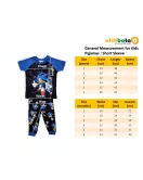 Short Sleeve Pyjama Set - Black,Blue Colour with Fashion Sonic Print