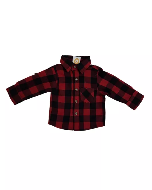 Baby Long Sleeve Shirt - Red & Black