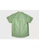 Short Sleeve , Mandarin Collar , Light Green