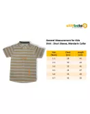 Short Sleeve , Mandarin Collar Mixed Stripe- Medium Yellow & Cream White