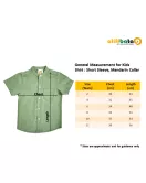 Short Sleeve , Mandarin Collar , Light Green