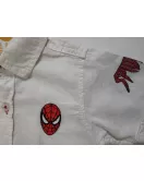 Short Sleeve with Spiderman Embroidery - White