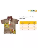 Short Sleeve , Polo T-Shirt Mixed Stripe Light Brown-White, Fashion Cat Print