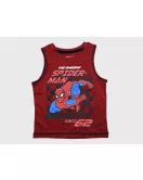 Sleeveless T-Shirt + Short Pant Set, Dark Red, Fashion Spiderman Print